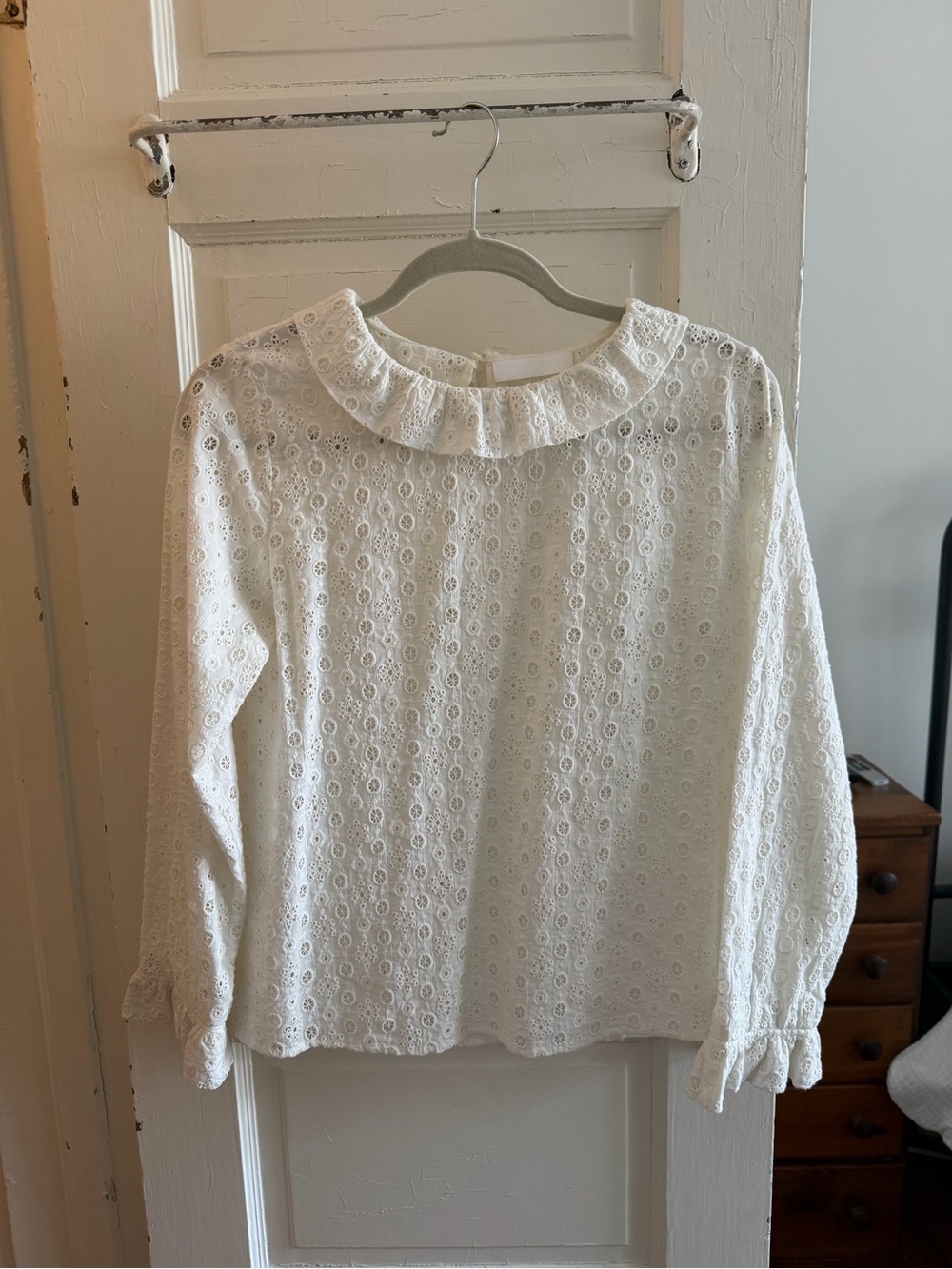 Merlette Eyelet Ruffle Collar Blouse